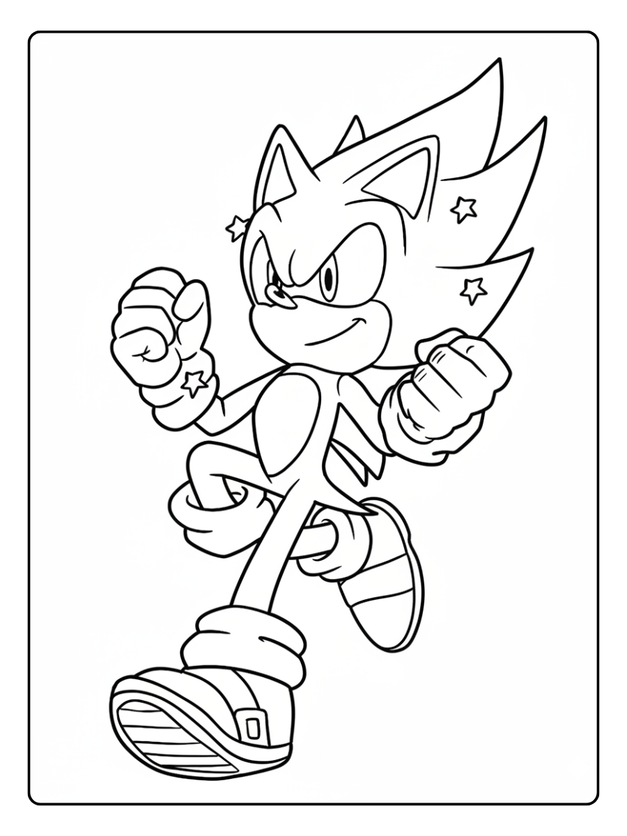 Super Sonic Coloring Pages – Super Sonic Running