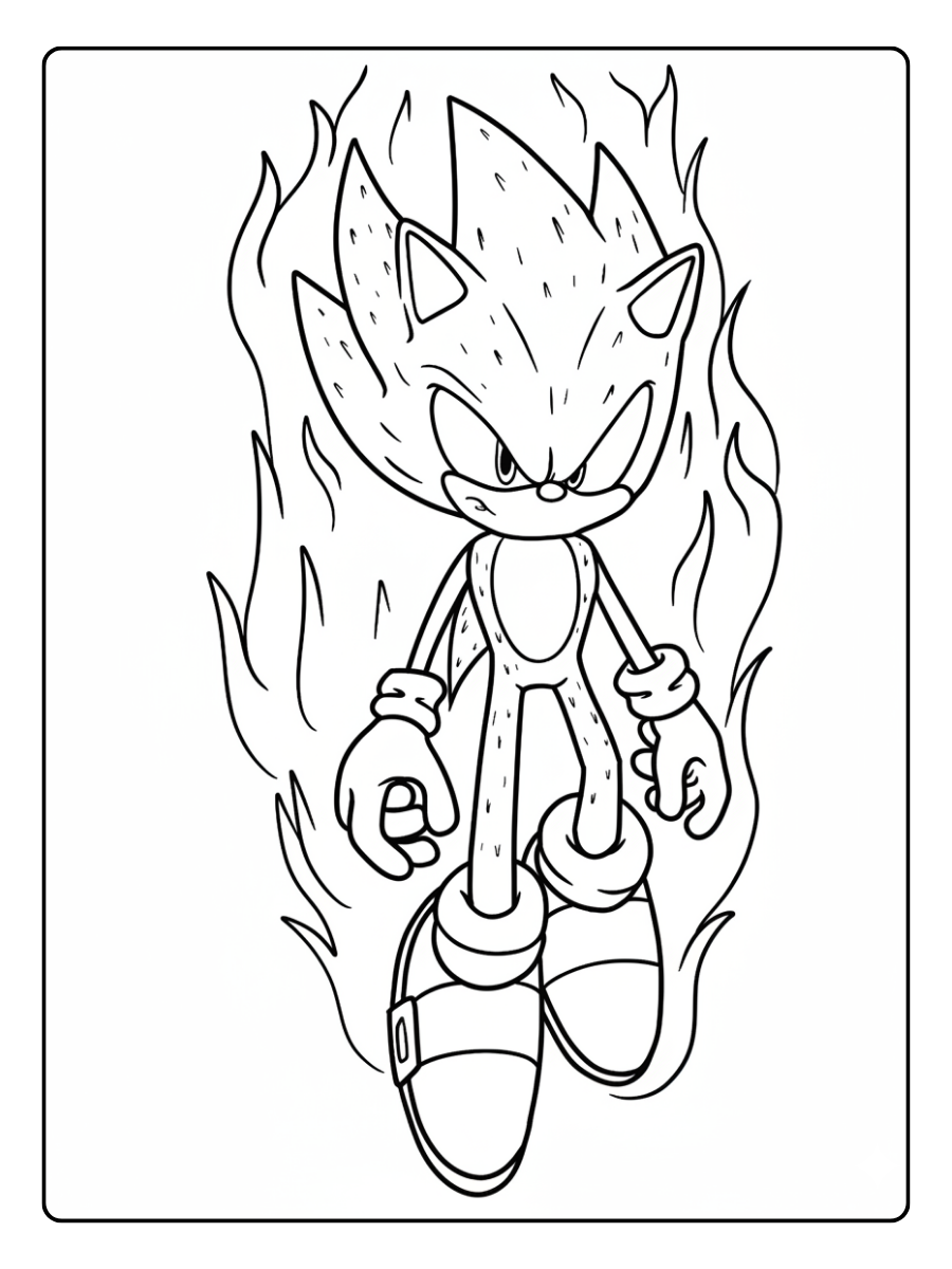 Super Sonic Coloring Pages – Super Sonic Surrounded