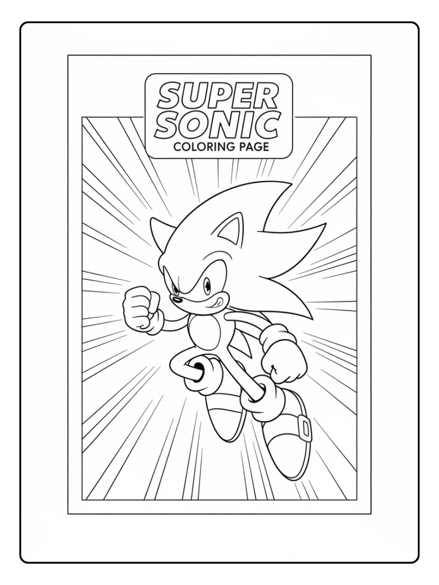 Super Sonic Coloring Pages Super Sonic Coloring Pages