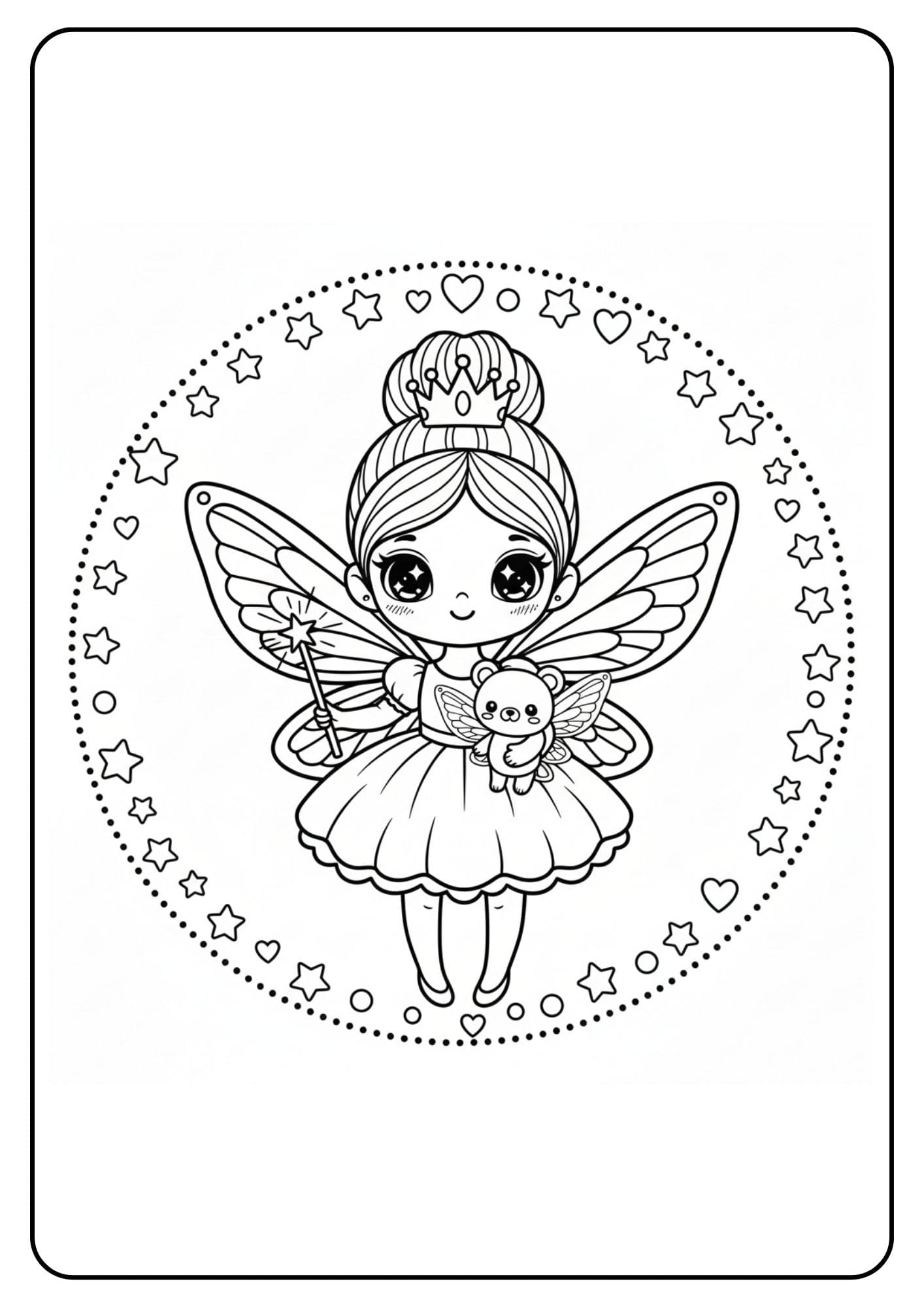 Swinging Fairy Coloring Page