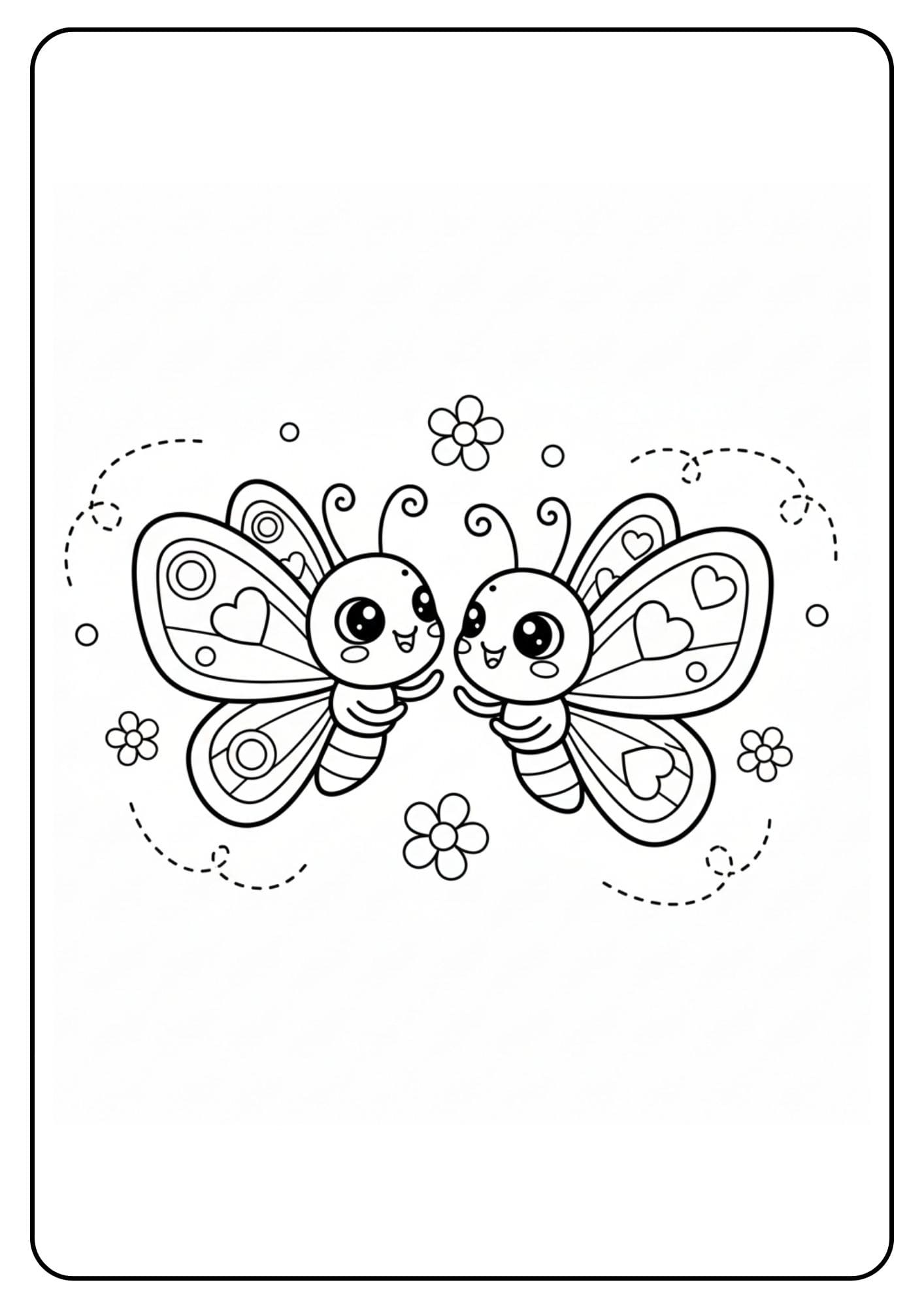 Two Cute Butterflies Coloring Page