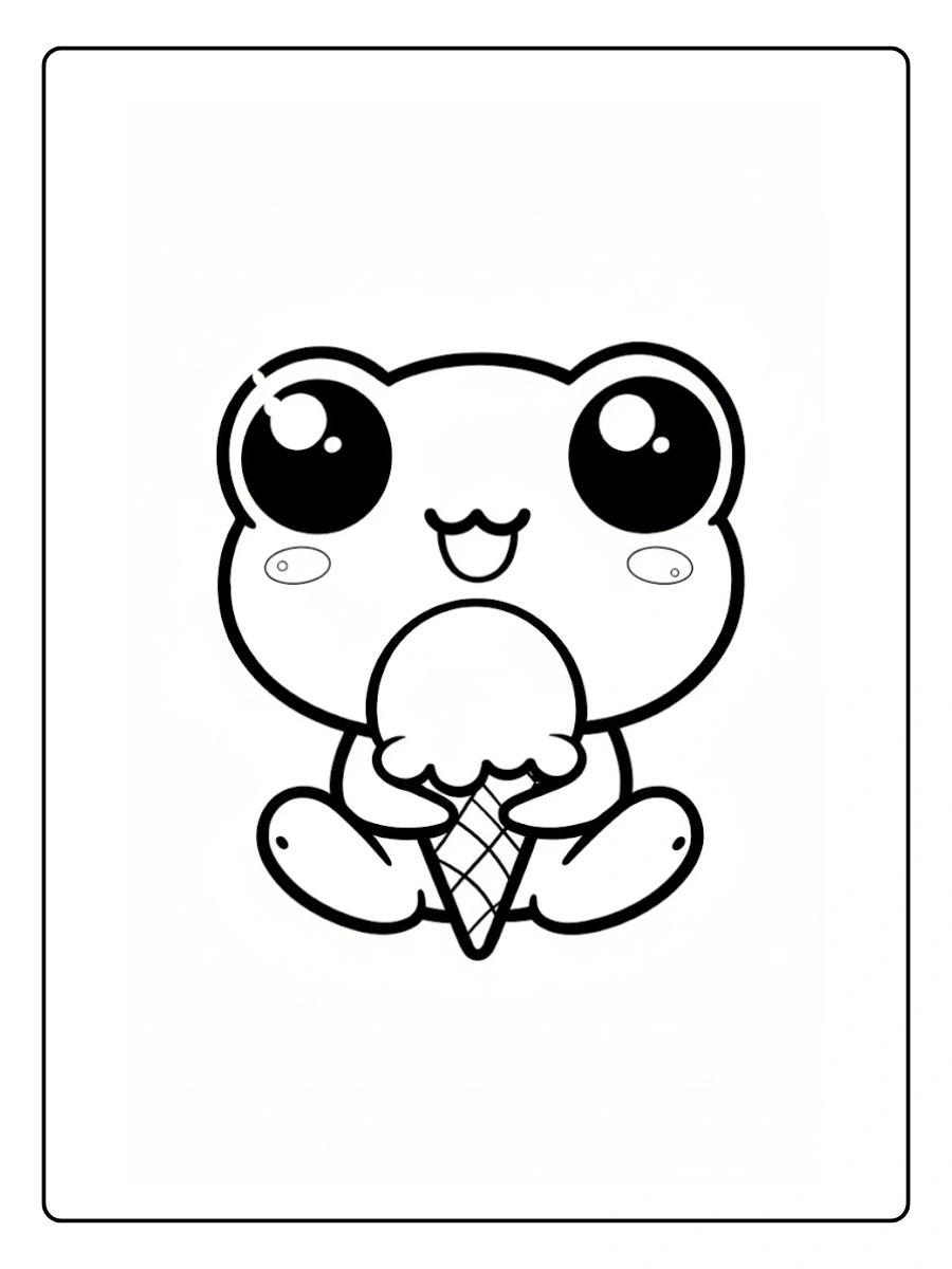 Cute Frog Coloring Pages – Smiling Frog