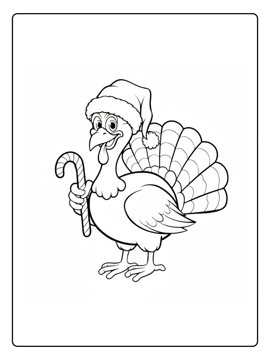 Cute Turkey Coloring Pages – Smiling Turkey