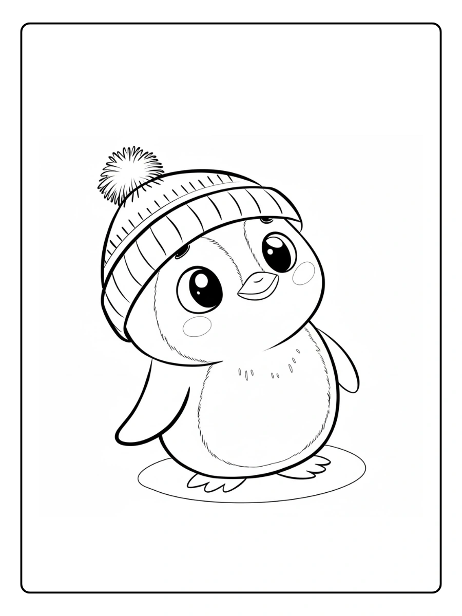 Cute Penguin Coloring Pages – Smiling Penguin