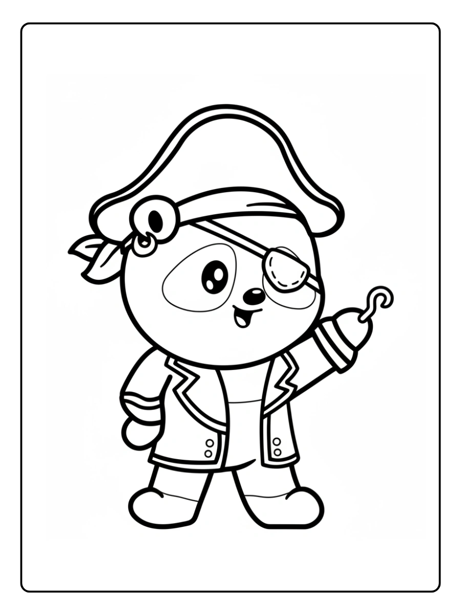 Cute Panda Coloring Pages – Cute Panda Cartoon Style