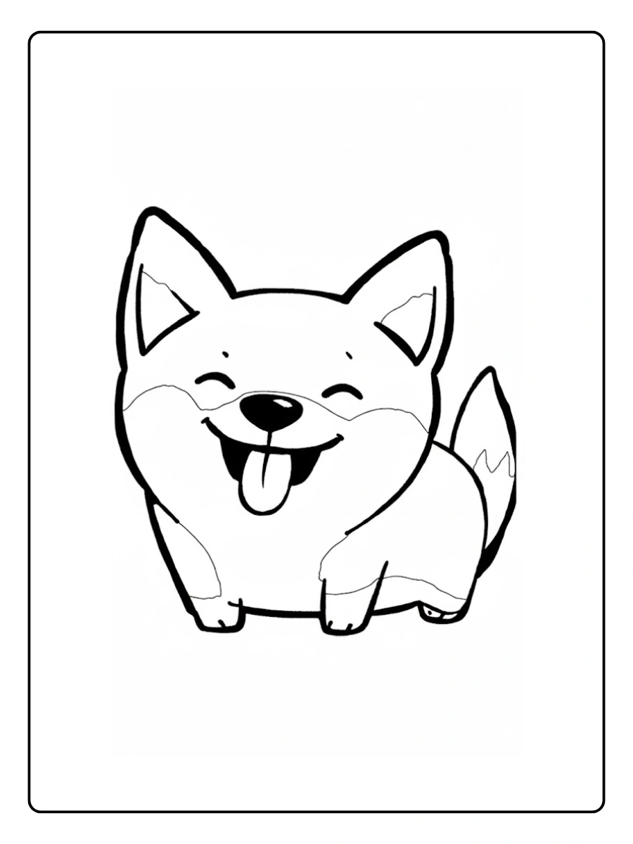 Cute Dog Coloring Pages – Happy Puppy Face Cute Dog Coloring Pages – Happy Puppy Face