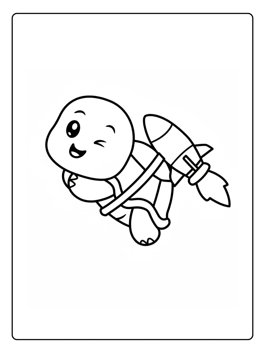 Cute Turtle Coloring Pages – Cute Turtle Cartoon
