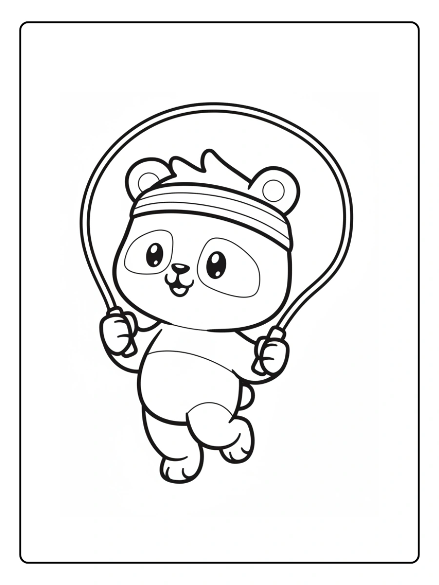 Cute Panda Coloring Pages – Cute Panda Playing