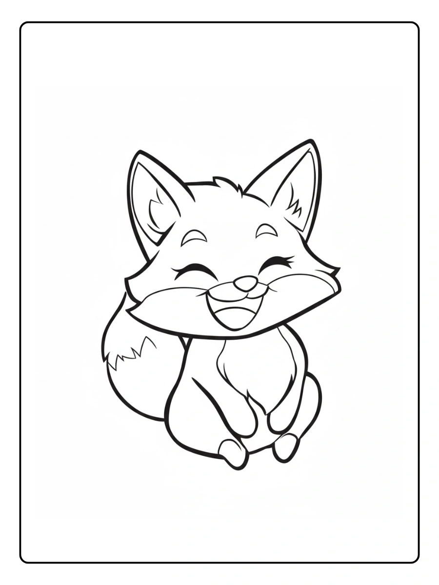 Cute Fox Coloring Pages – Fox Holding Heart