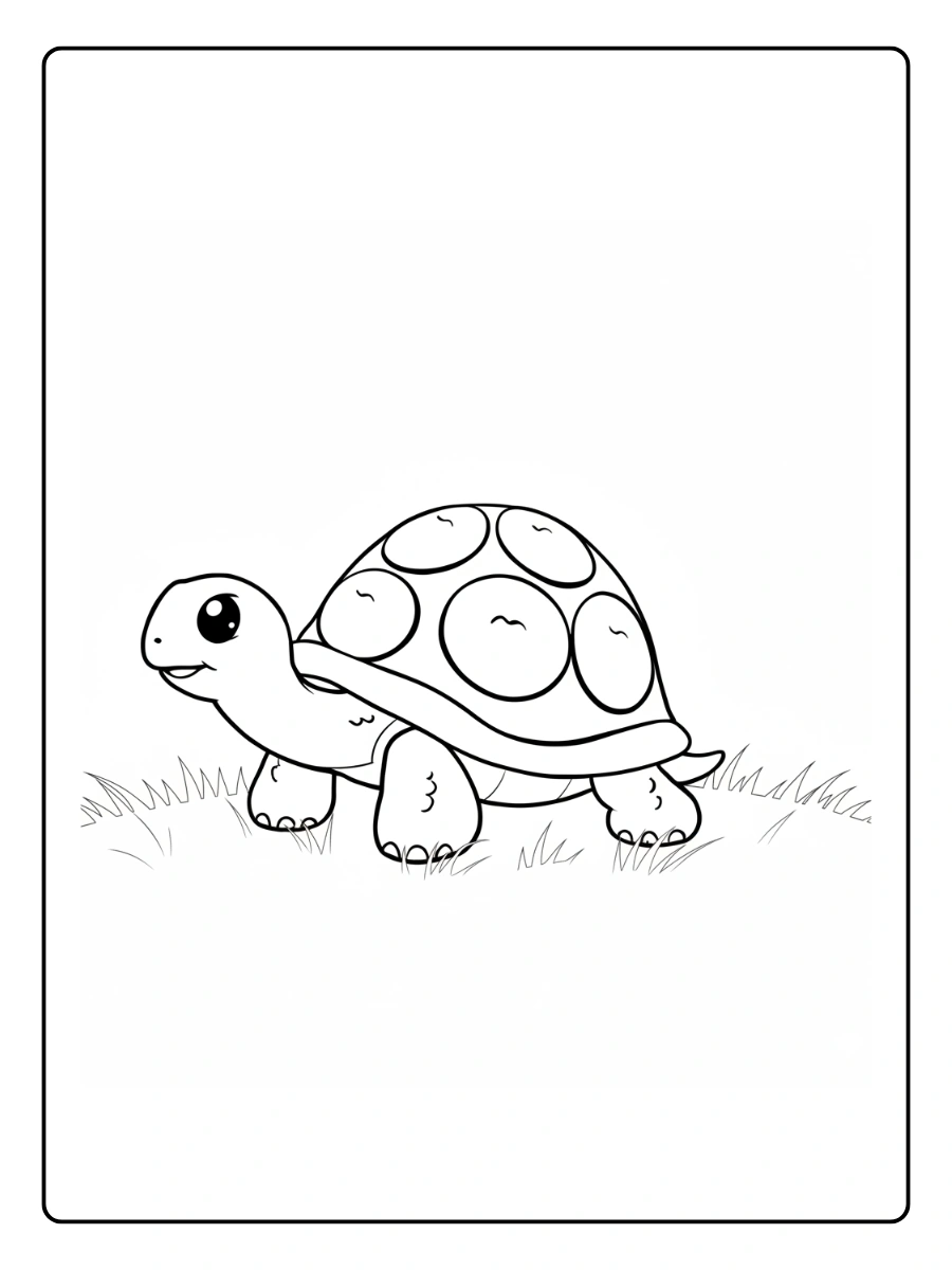 Cute Turtle Coloring Pages – Cute Turtle Outline for Kids