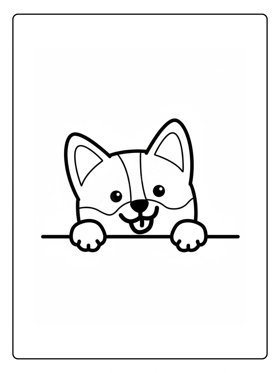 Cute Dog Coloring Pages – Cute Dog with Star Background Cute Dog Coloring Pages – Cute Dog with Star Background