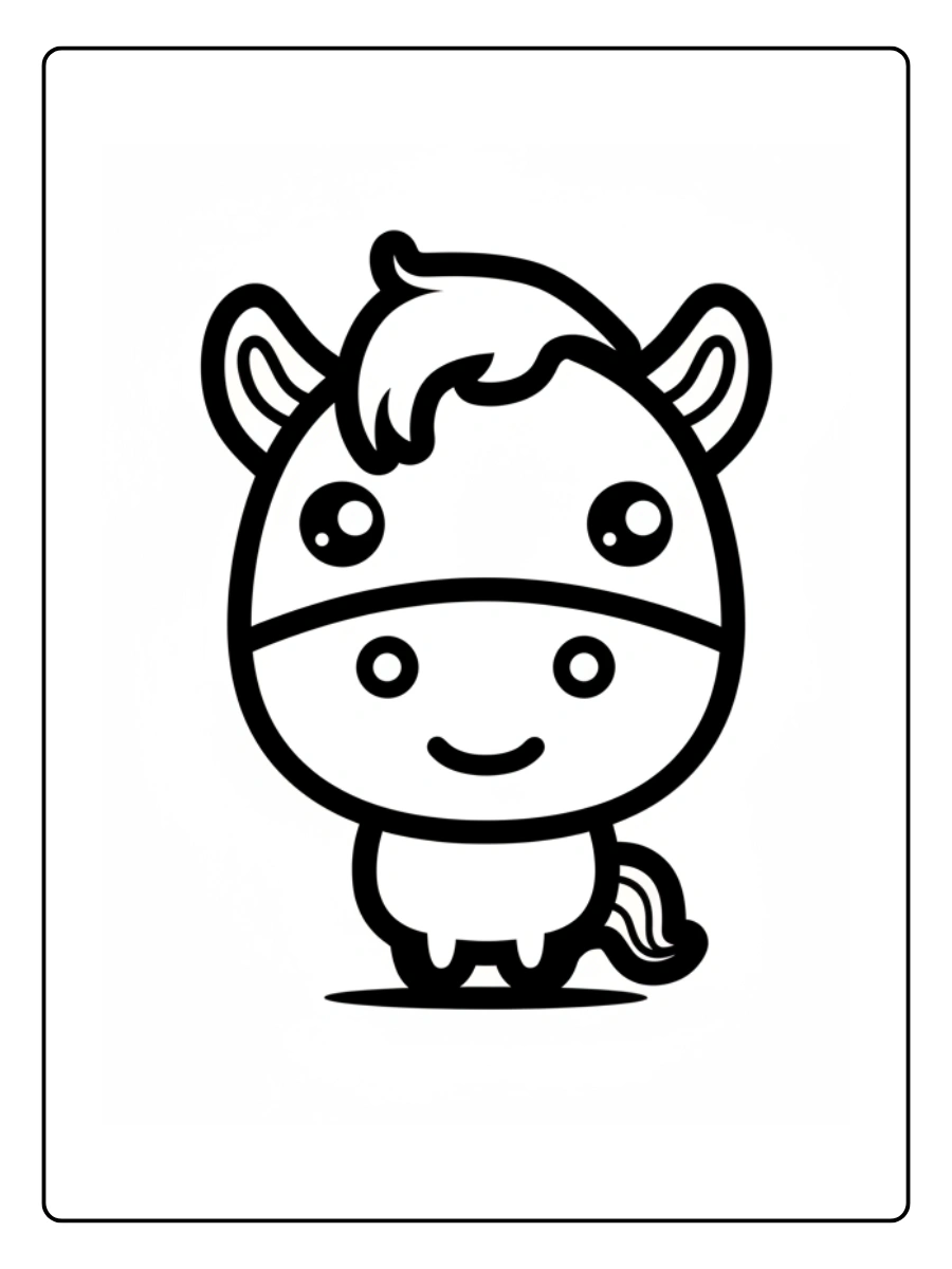 Cute Horse Coloring Pages – Baby Horse