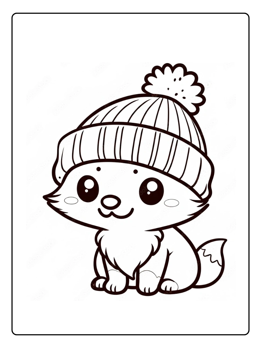 Cute Fox Coloring Pages – Cute Fox in Autumn