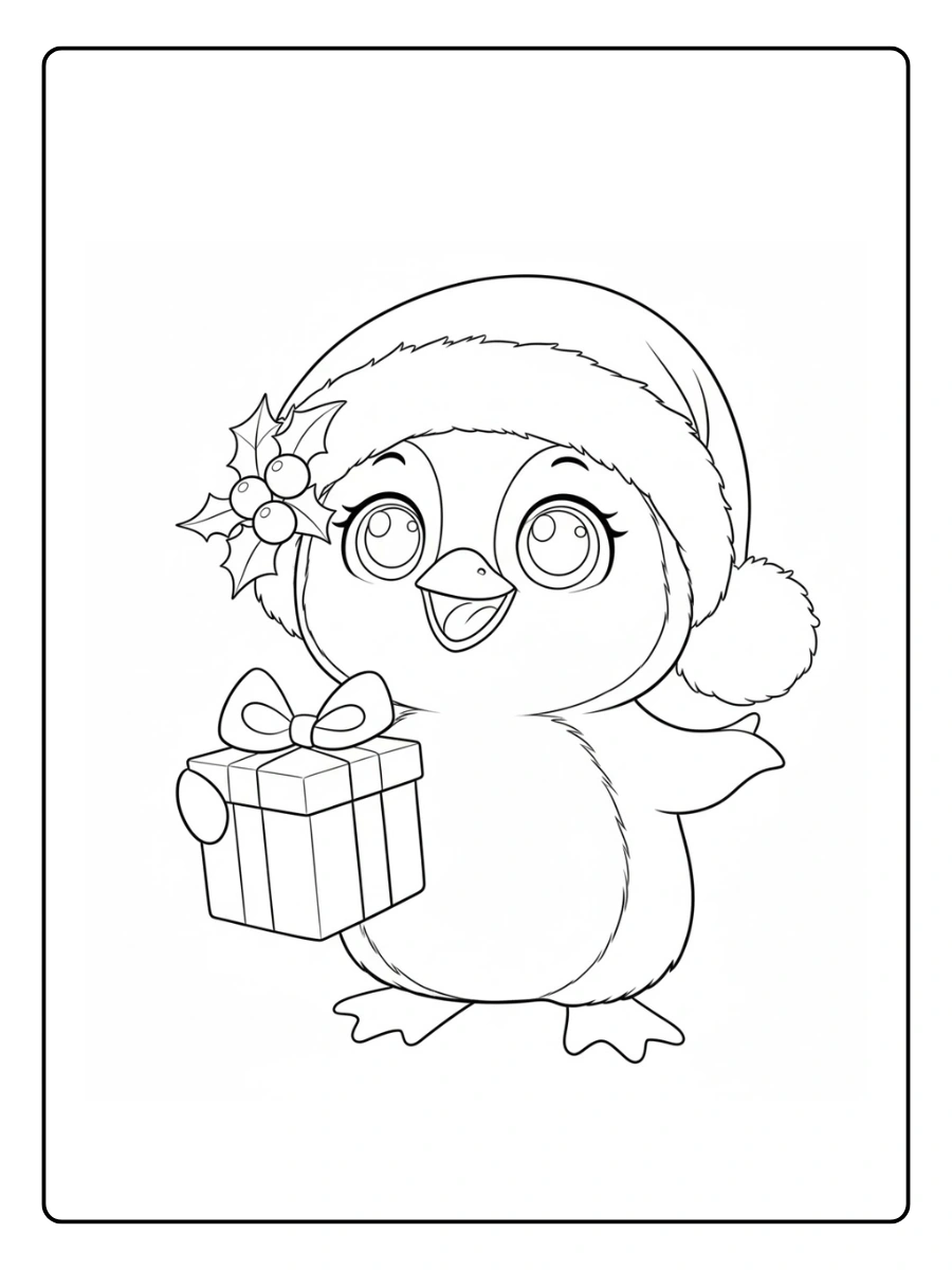Cute Penguin Coloring Pages – Penguin with Big Eyes