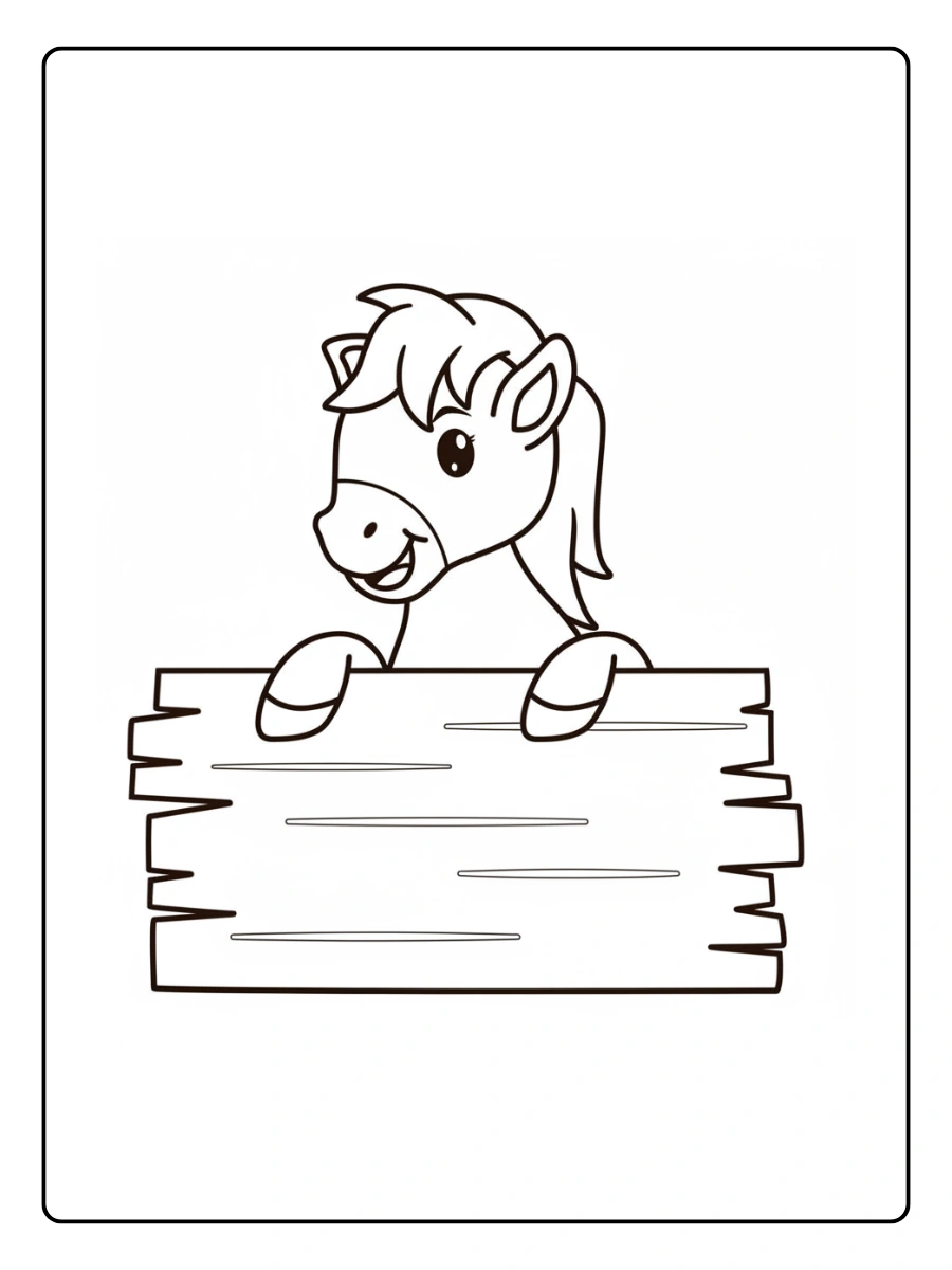 Cute Horse Coloring Pages – Horse on Farm