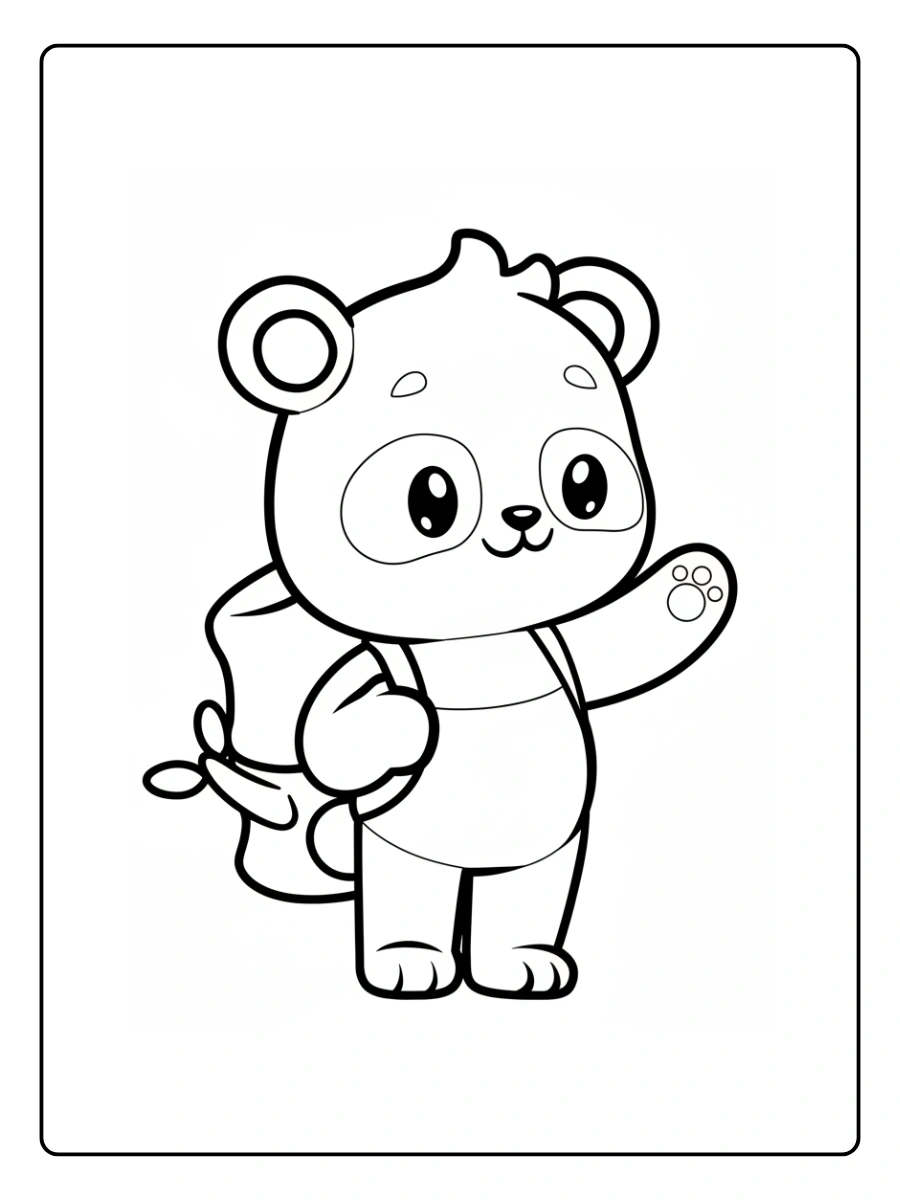 Cute Panda Coloring Pages – Cute Panda Simple Outline