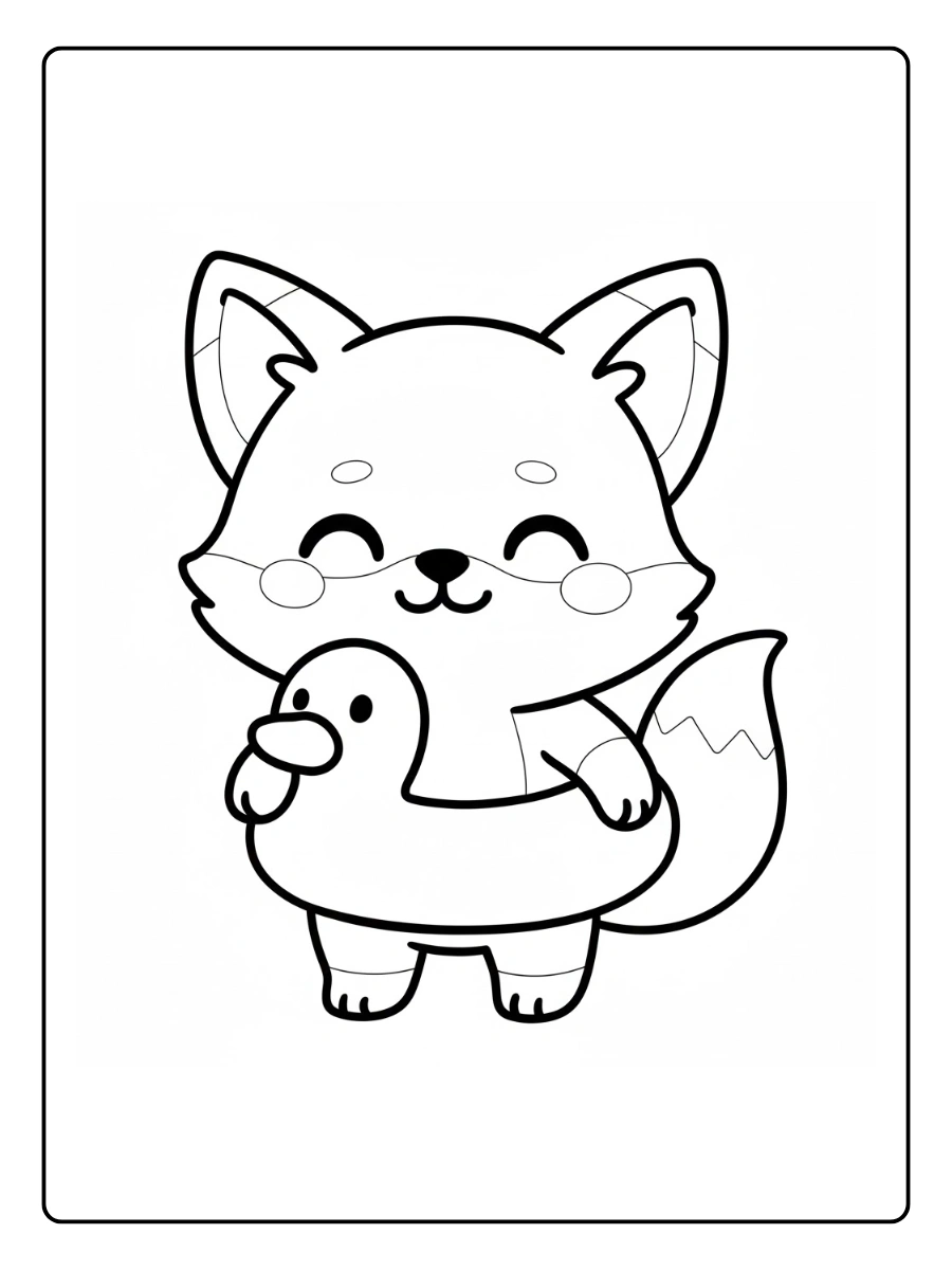 Cute Fox Coloring Pages – Fox with Star