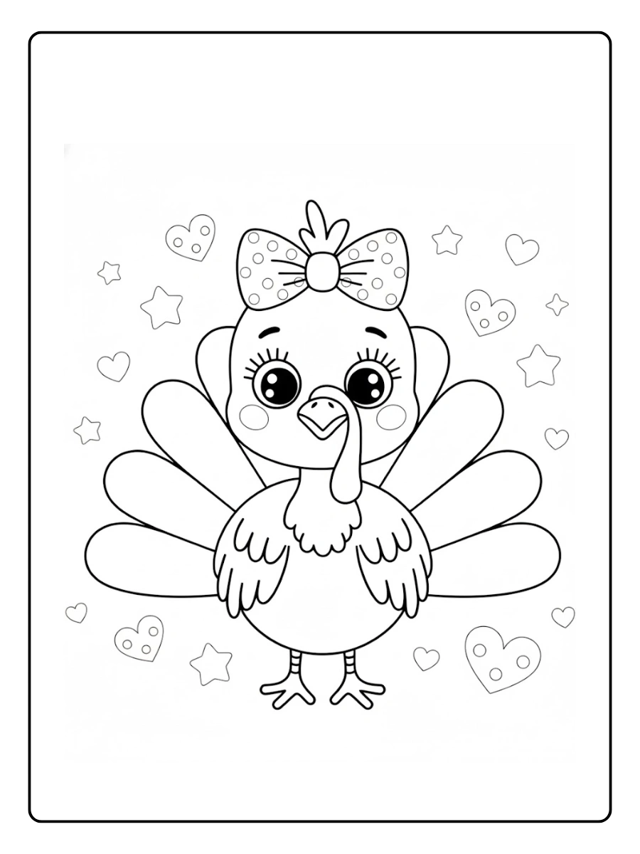 Cute Turkey Coloring Pages – Cute Turkey Face