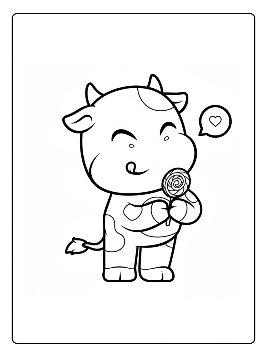 Cute Cow Coloring Pages – Cow Eating Grass