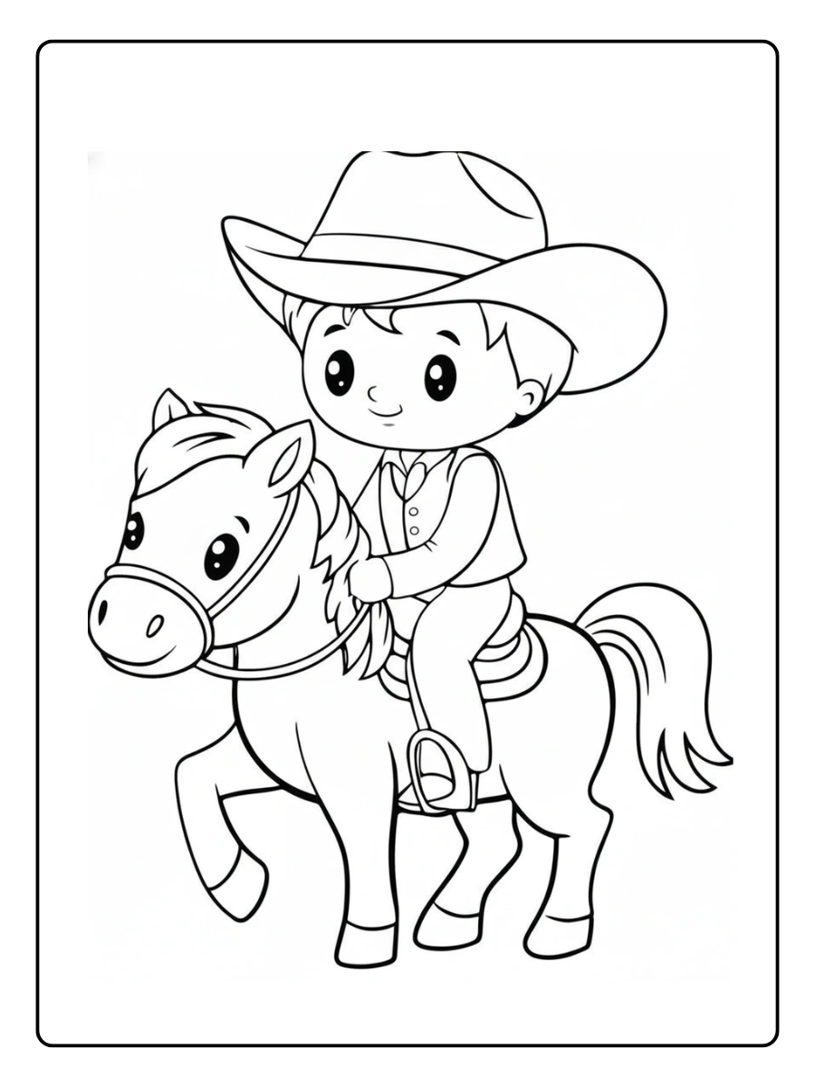 Cute Horse Coloring Pages – Cute Horse Outline for Kids