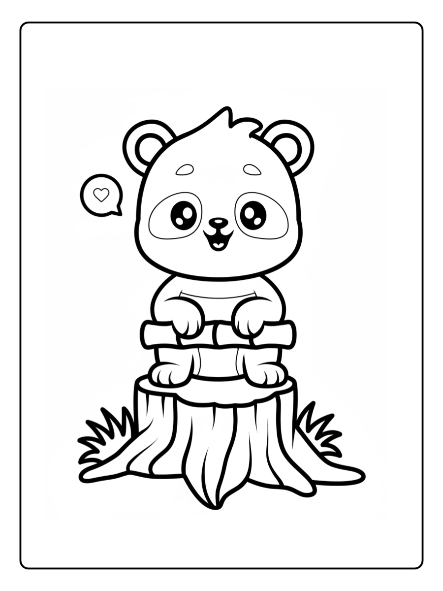 Cute Panda Coloring Pages – Kawaii Cute Panda