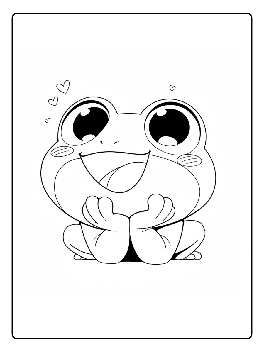 Cute Frog Coloring Pages – Baby Frog