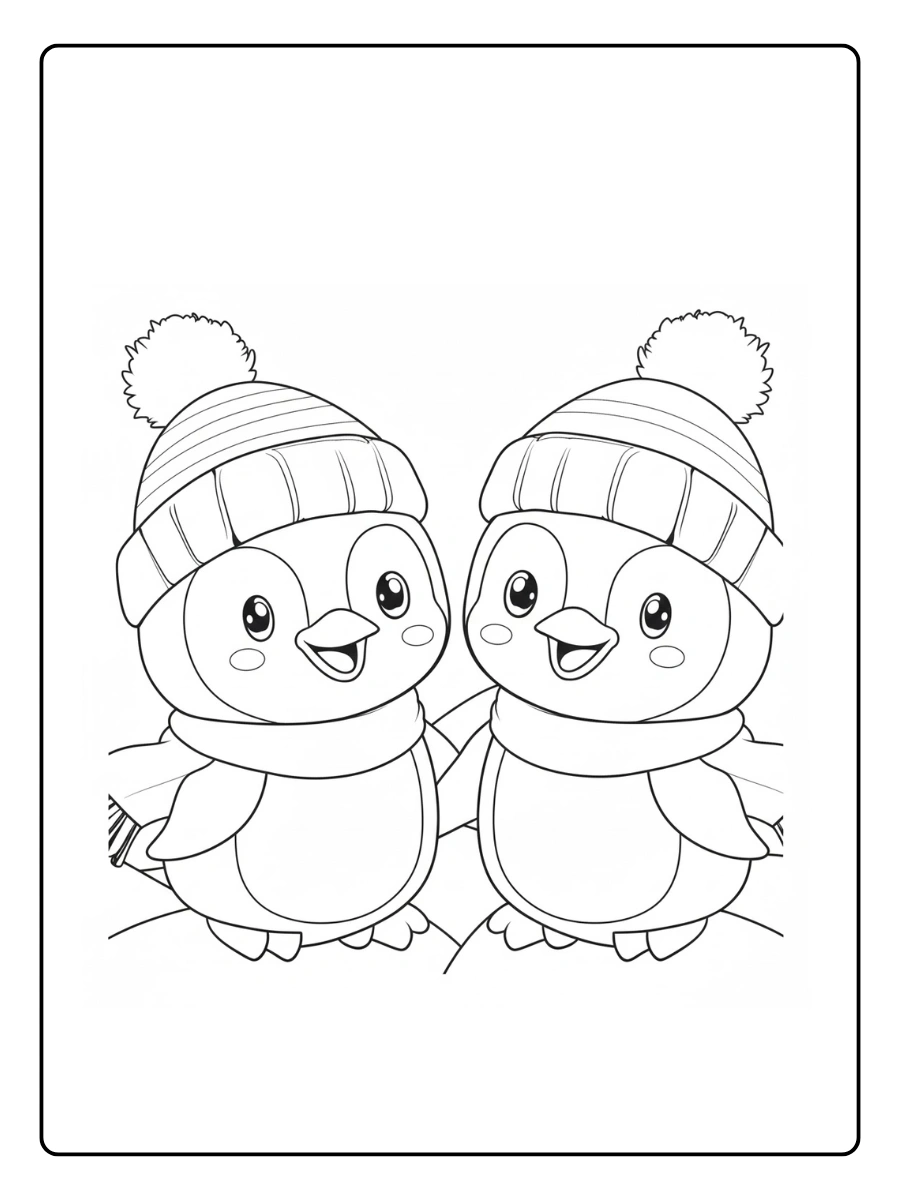 Cute Penguin Coloring Pages – Cute Penguin Outline for Kids