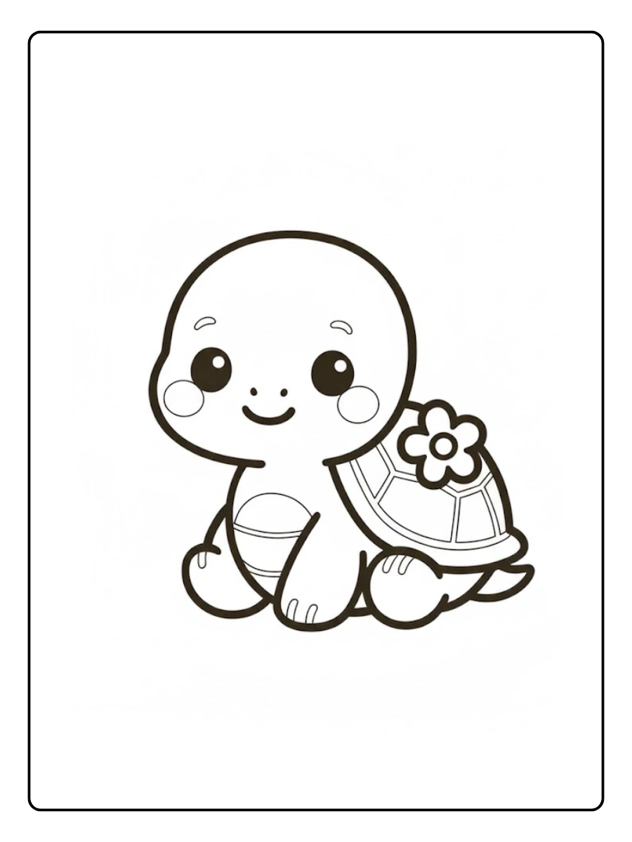 Cute Turtle Coloring Pages – Baby Turtle