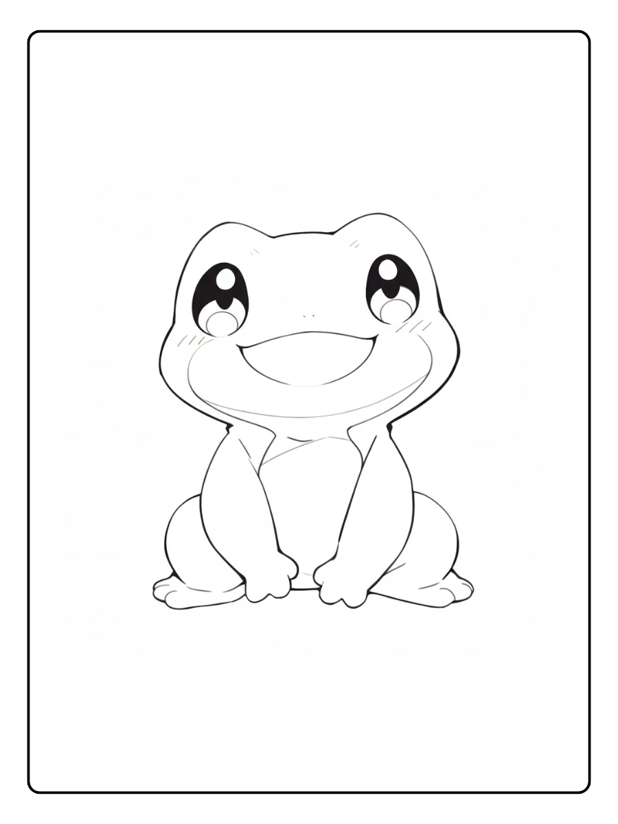 Cute Frog Coloring Pages – Kawaii Frog