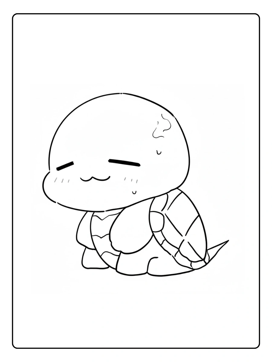 Cute Turtle Coloring Pages – Baby Turtle Sleeping
