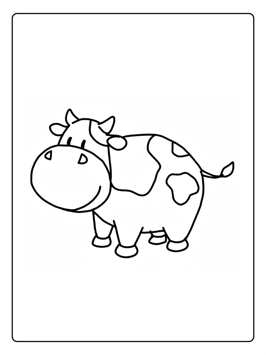 Cute Cow Coloring Pages – Cow on Farm