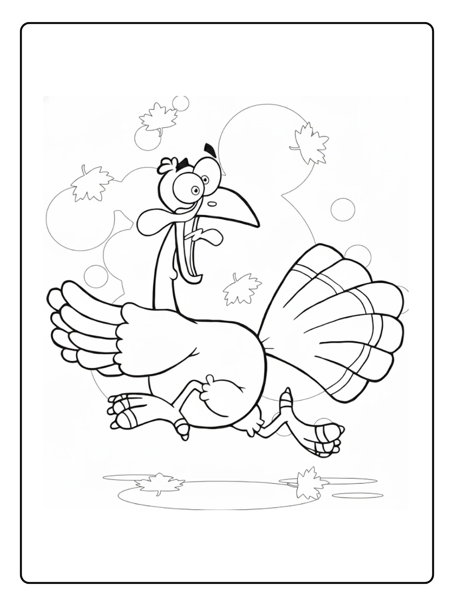 Cute Turkey Coloring Pages – Turkey with Star