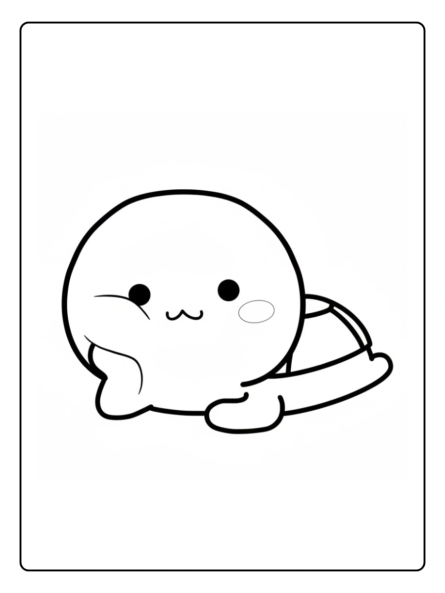 Cute Turtle Coloring Pages – Kawaii Turtle