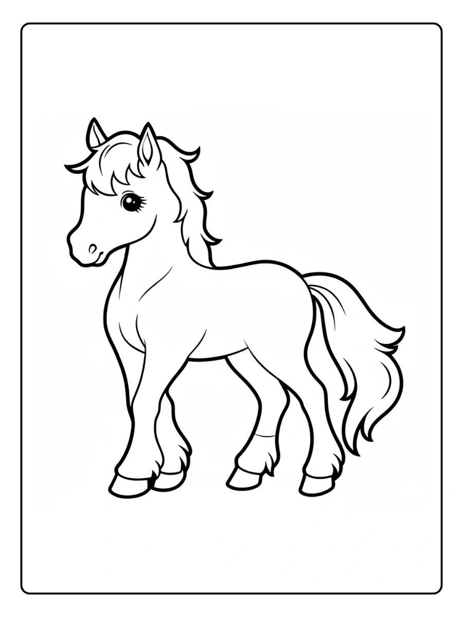 Cute Horse Coloring Pages – Cute Horse Face