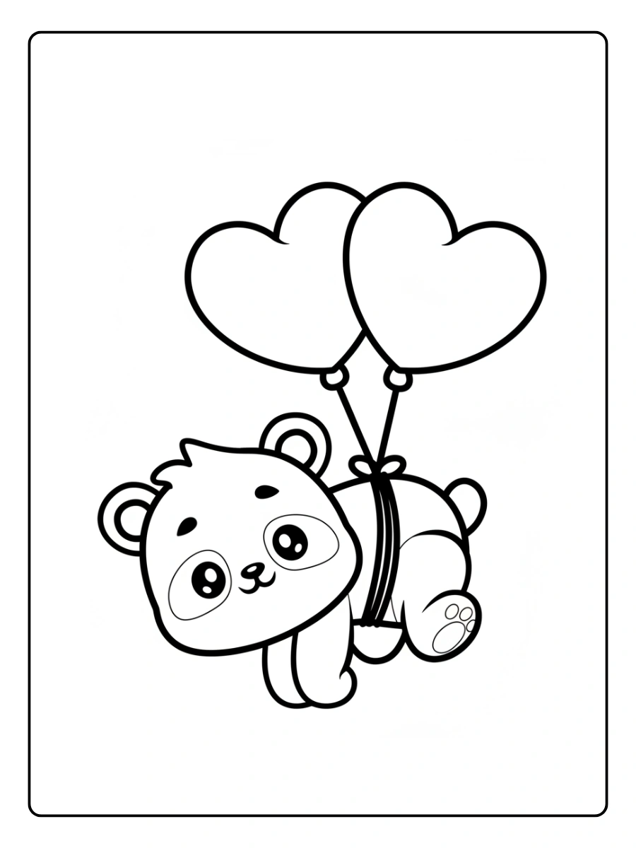 Cute Panda Coloring Pages – Cute Panda with Big Eyes