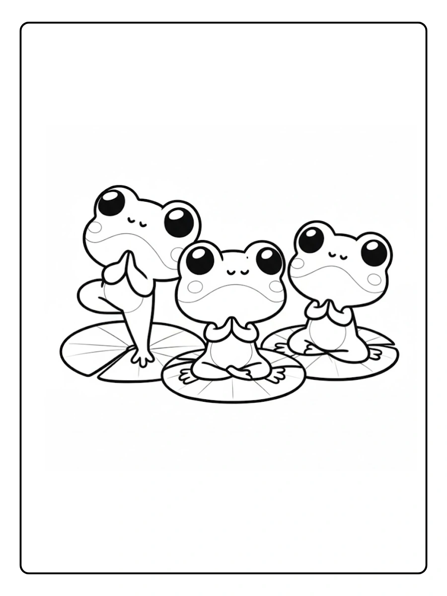 Cute Frog Coloring Pages – Little Frog Sitting
