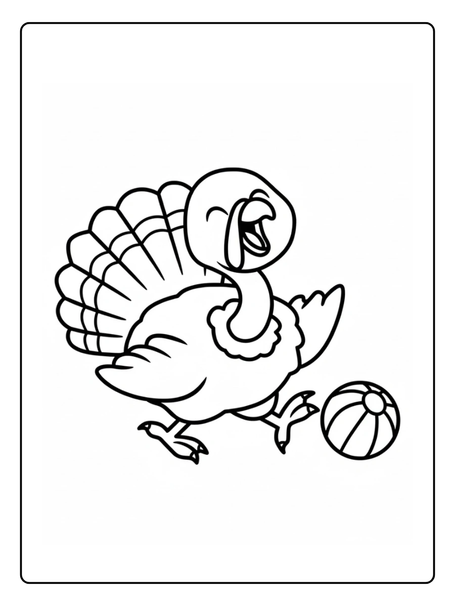 Cute Turkey Coloring Pages – Cute Turkey Outline for Kids