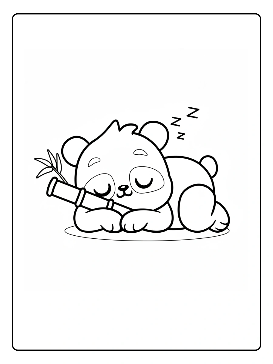 Cute Panda Coloring Pages – Cute Panda Sleeping