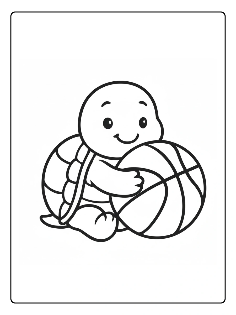 Cute Turtle Coloring Pages – Little Turtle Sitting