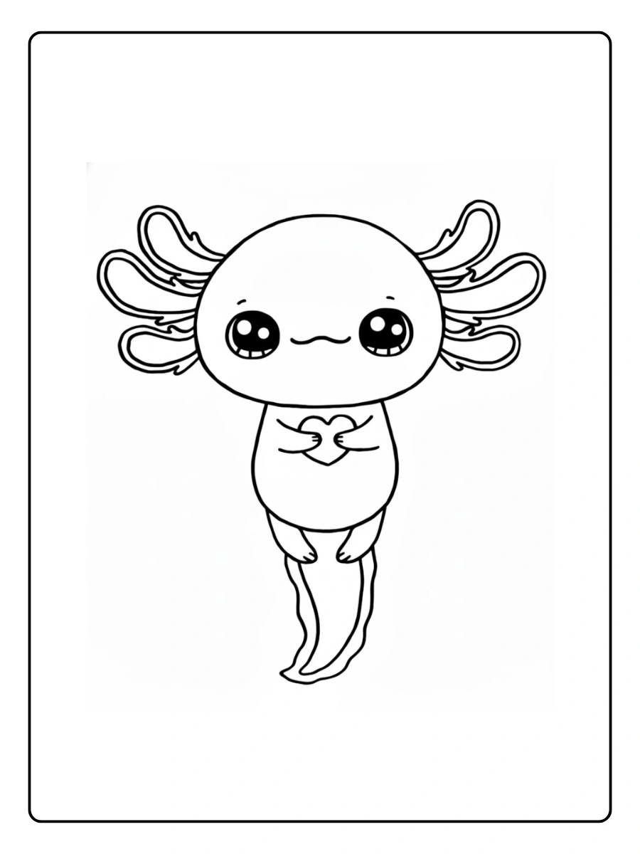 Cute Axolotl Coloring Pages – Cute Axolotl Face