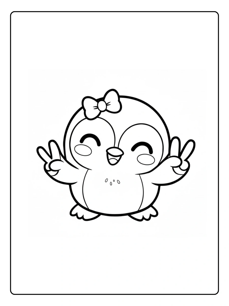Cute Penguin Coloring Pages – Kawaii Penguin