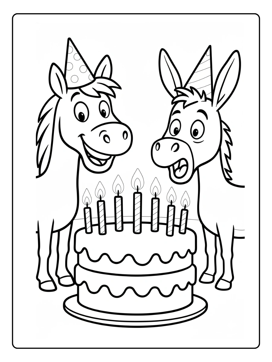Cute Horse Coloring Pages – Horse Wearing Hat