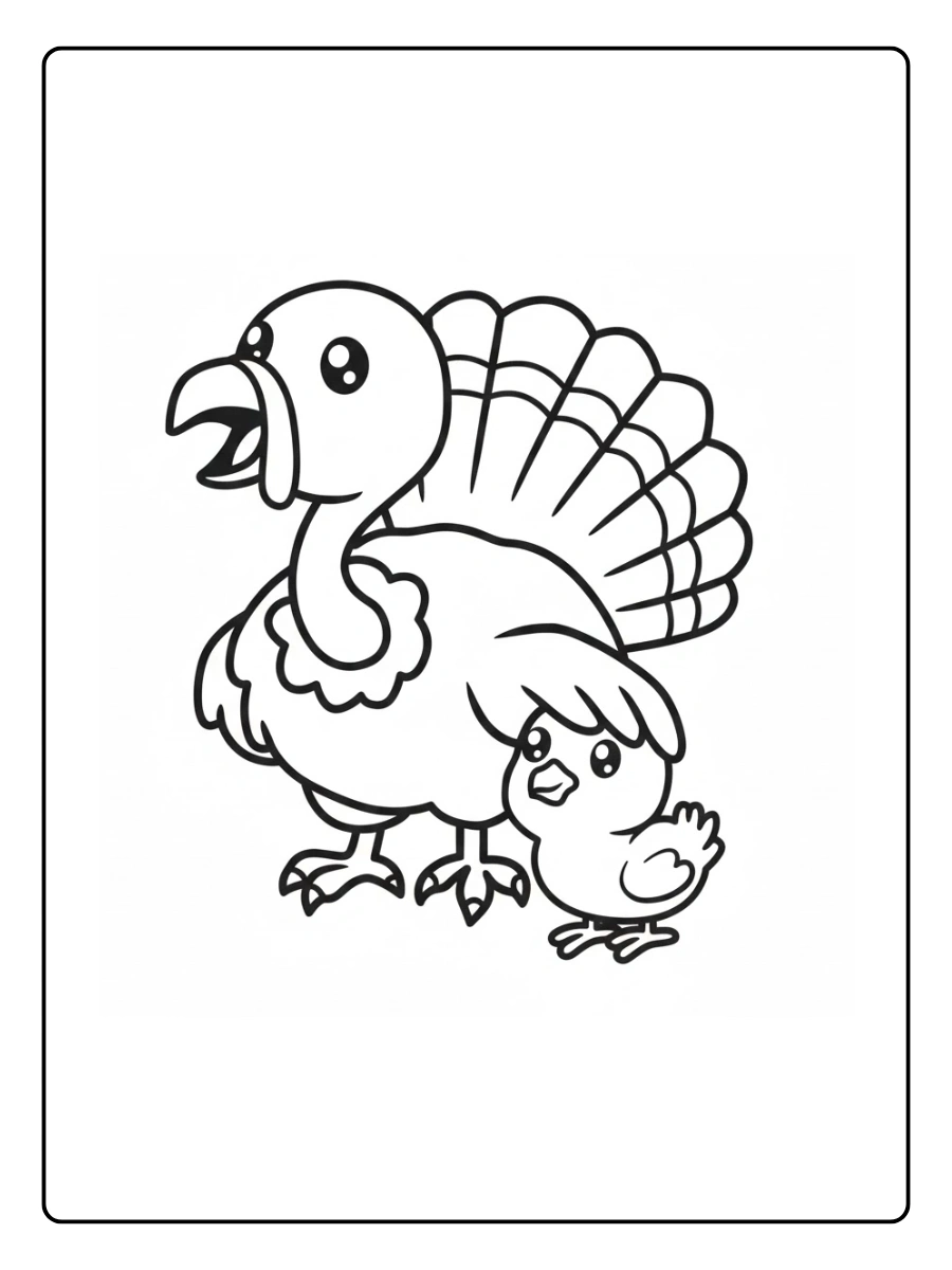 Cute Turkey Coloring Pages – Cute Turkey Thanksgiving Style