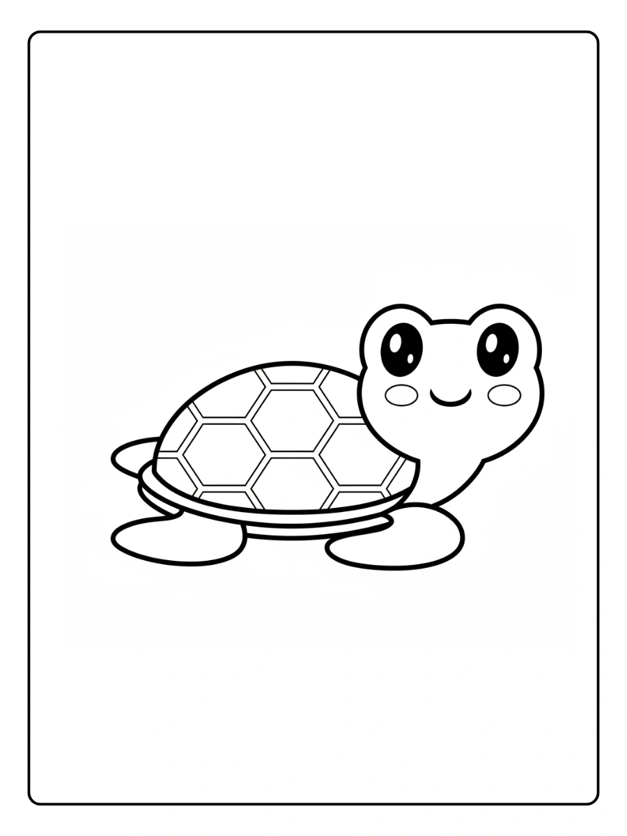 Cute Turtle Coloring Pages – Turtle on Beach
