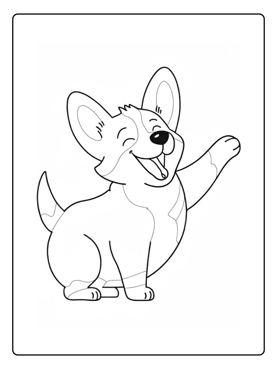 Cute Dog Coloring Pages – Cartoon Puppy Waving Cute Dog Coloring Pages – Cartoon Puppy Waving