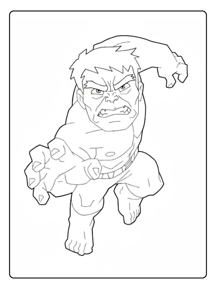 Angry Hulk Posing Outline Free Printable Hulk Coloring Page