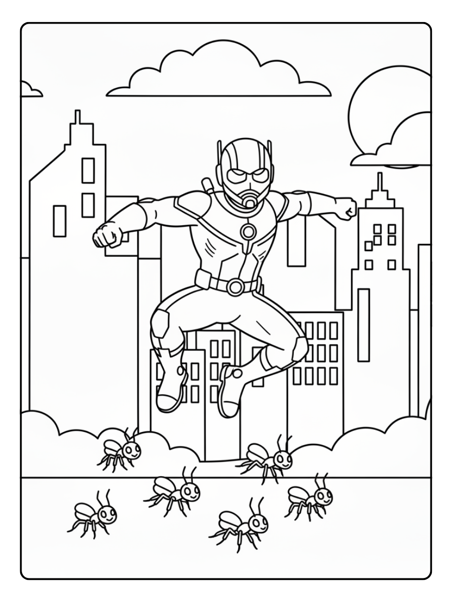 Ant Man Coloring Pages – Ant Man Action Pose