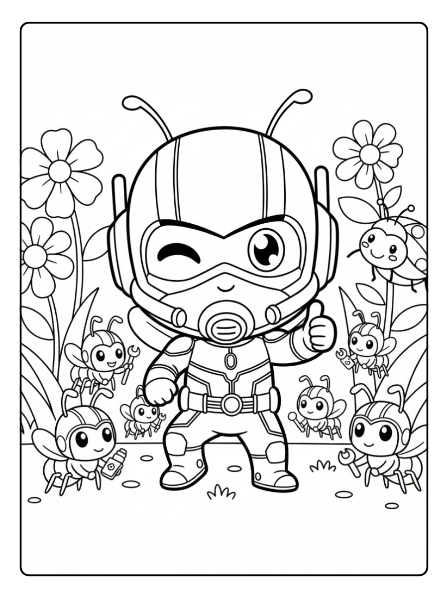 Ant Man Coloring Pages – Ant Man Cute Style