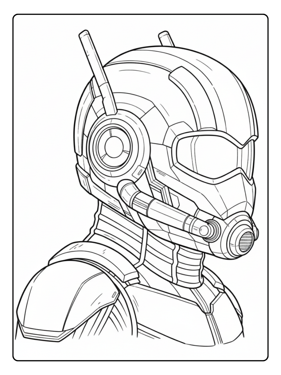 Ant Man Coloring Pages – Ant Man Helmet Detail