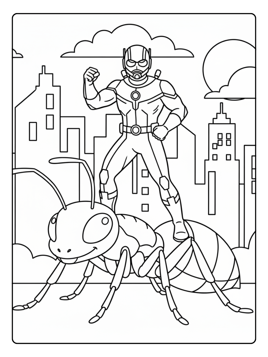 Ant Man Coloring Pages – Ant Man Hero Pose